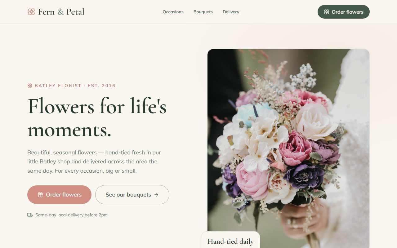 Florist website example