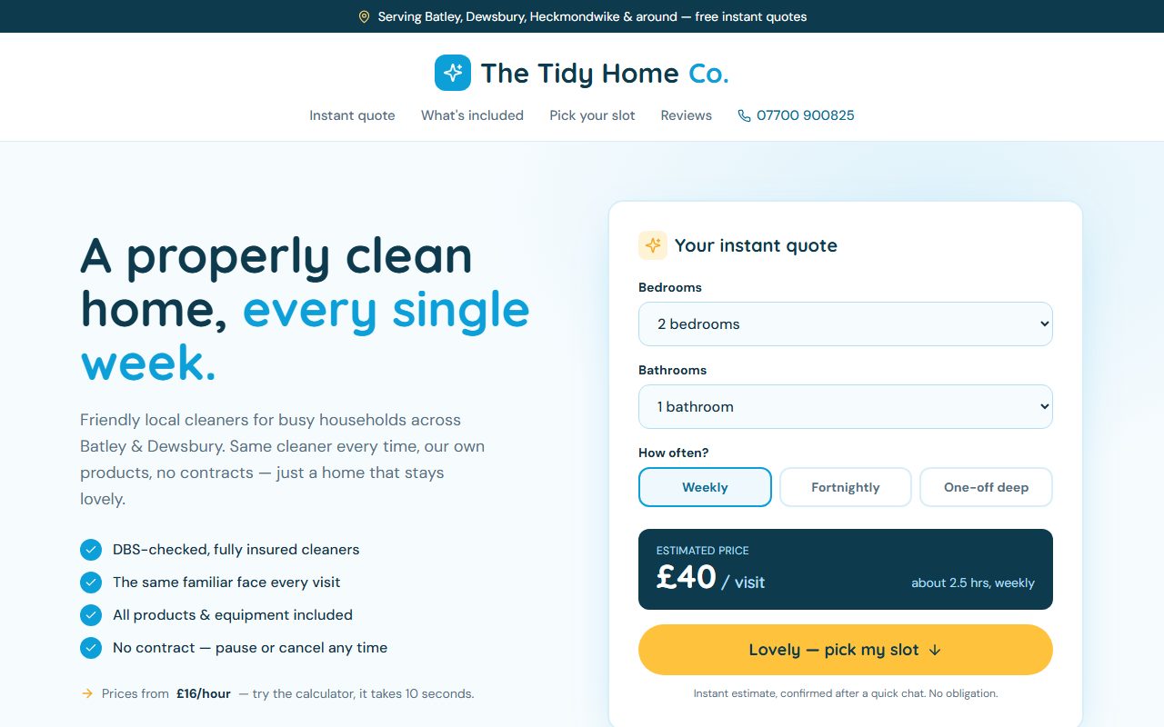 Cleaners website example